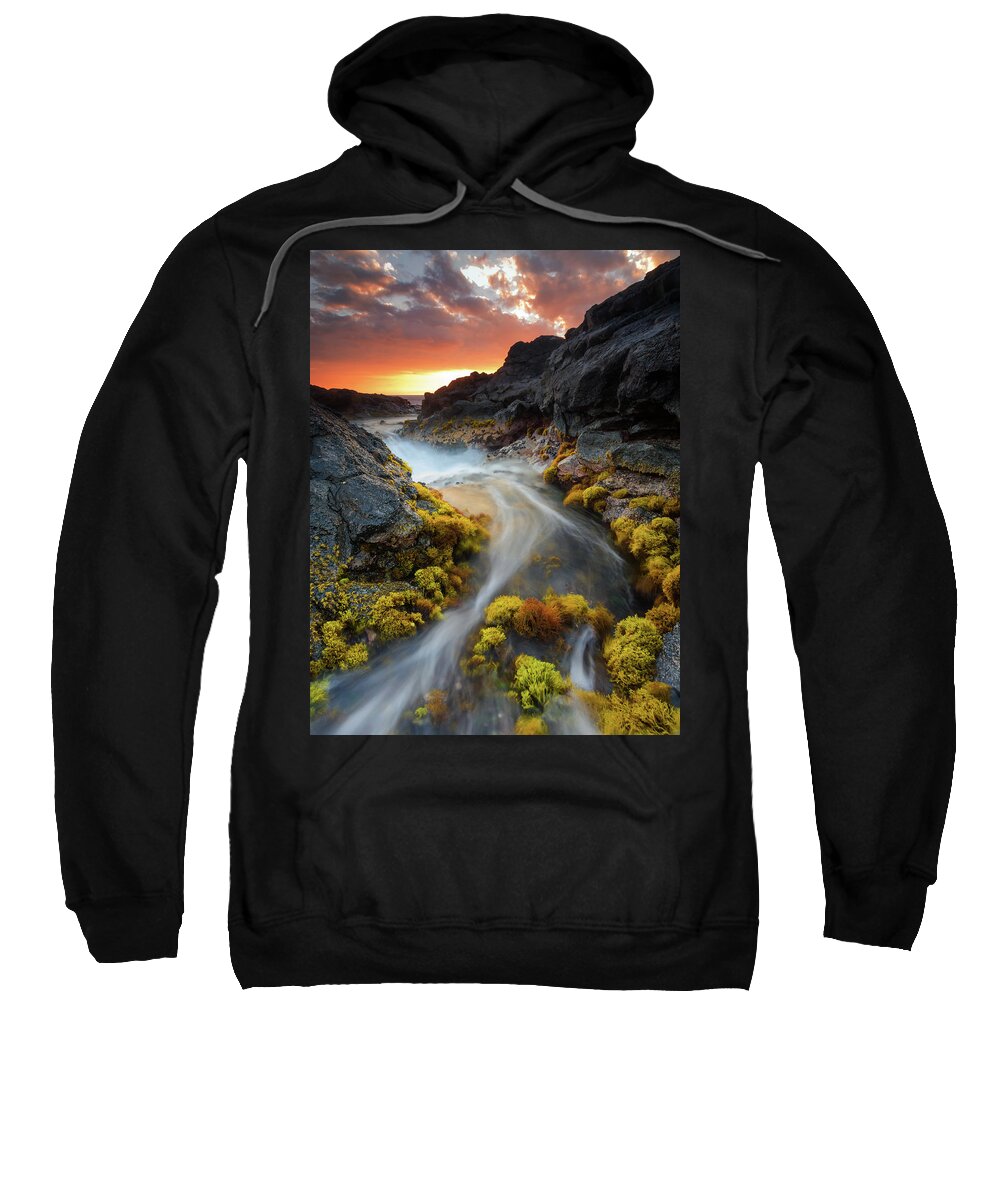 Sunset Sweatshirt featuring the photograph Sunset Flow by Christopher Johnson