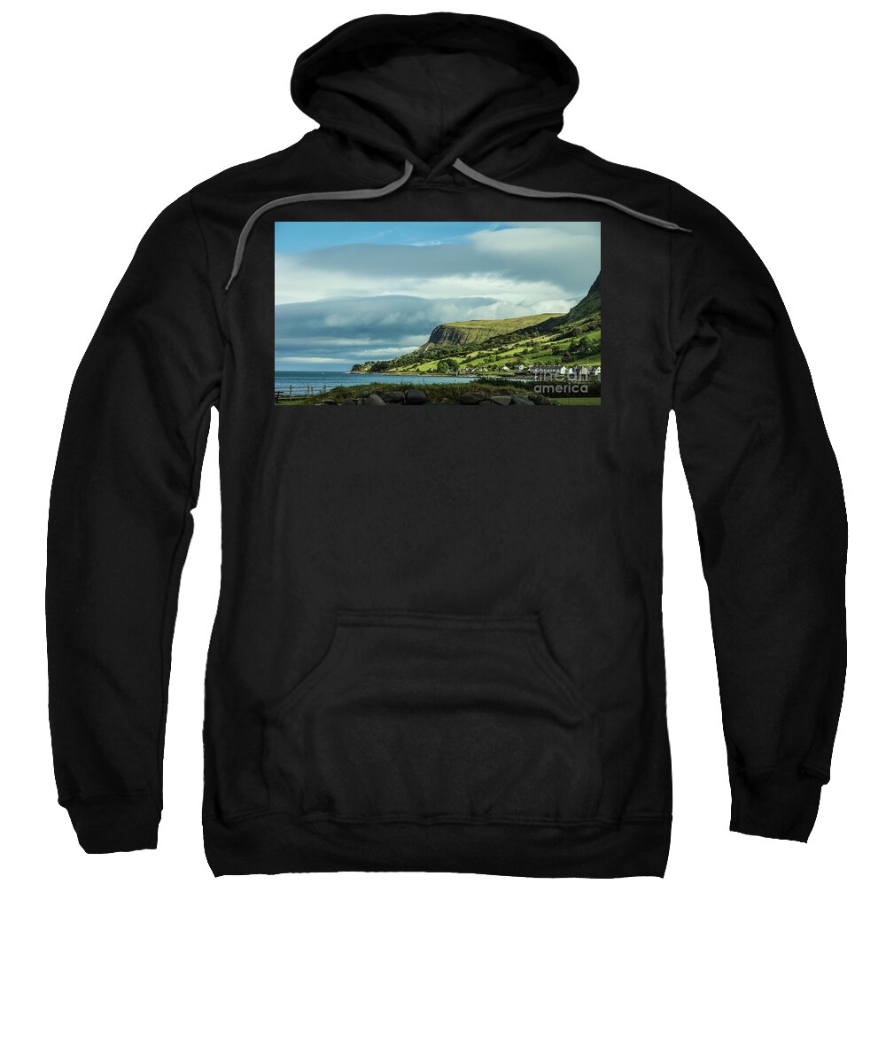 Europe Sweatshirt featuring the photograph Sunshine on the Antrim Coast by Agnes Caruso
