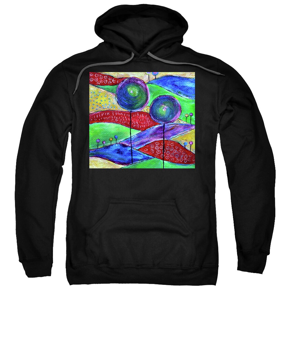 Whimsical Sweatshirt featuring the painting Sunshyne Valley by Winona's Sunshyne