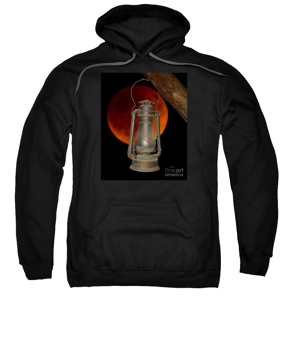 Eerie Light Of An Eclipsed Super-moon Sweatshirt featuring the photograph Eerie Light of an Eclipsed Super-Moon by Patrick Witz