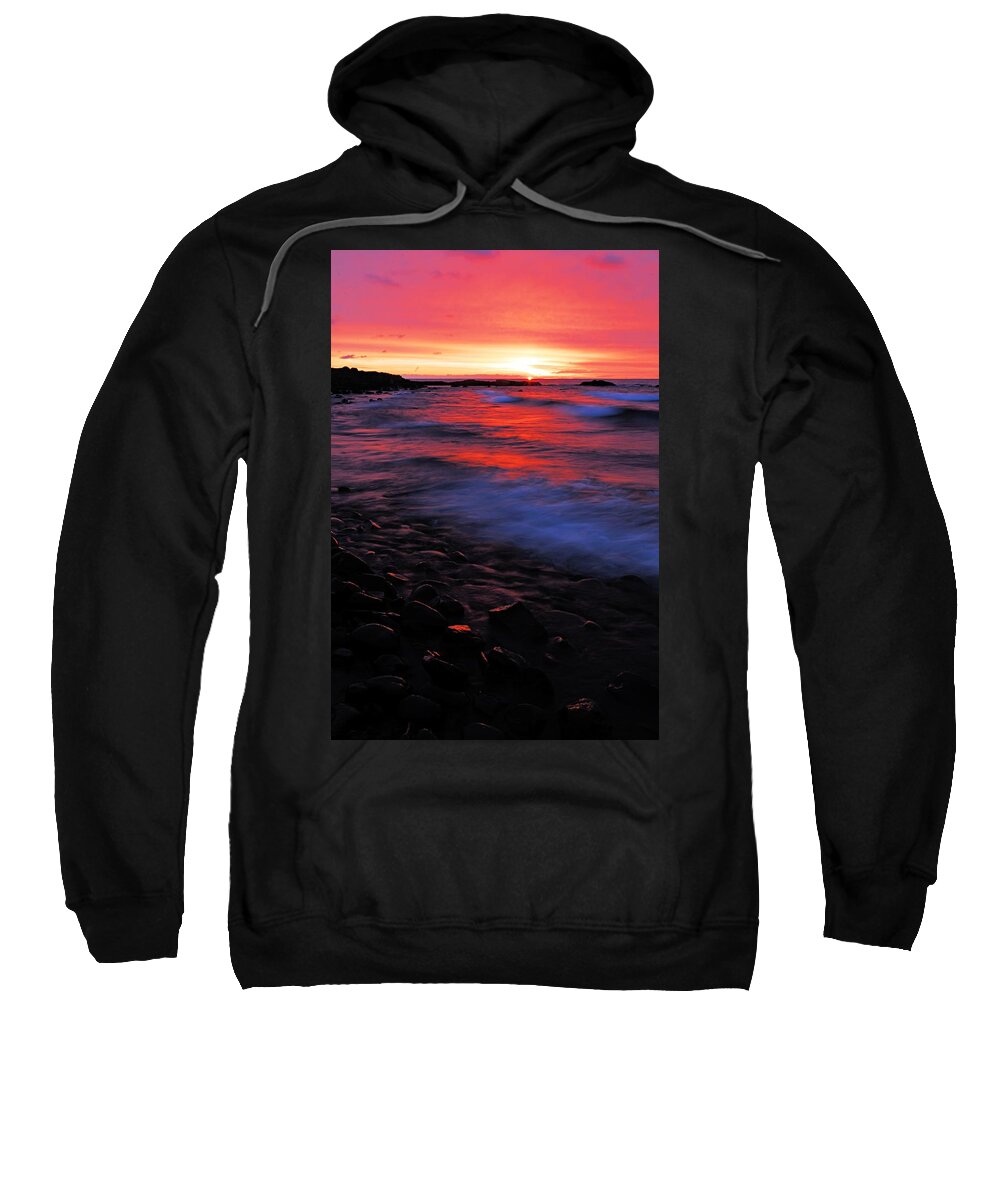 Split Rock Lighthouse State Park Sweatshirt featuring the photograph Superior Sunrise by Larry Ricker