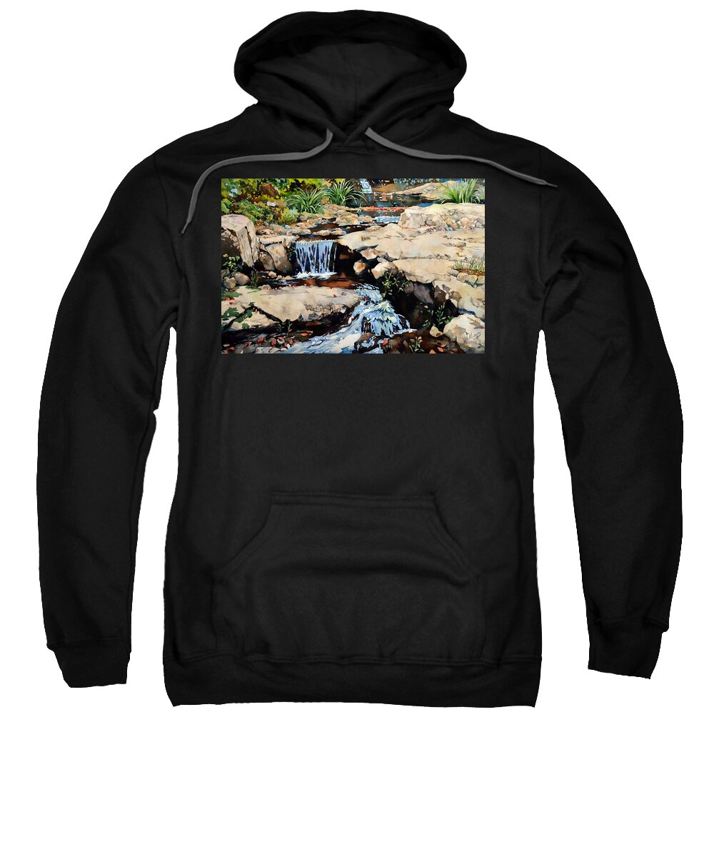 Outdoors Sweatshirt featuring the painting Susquehanna Falls by Mick Williams