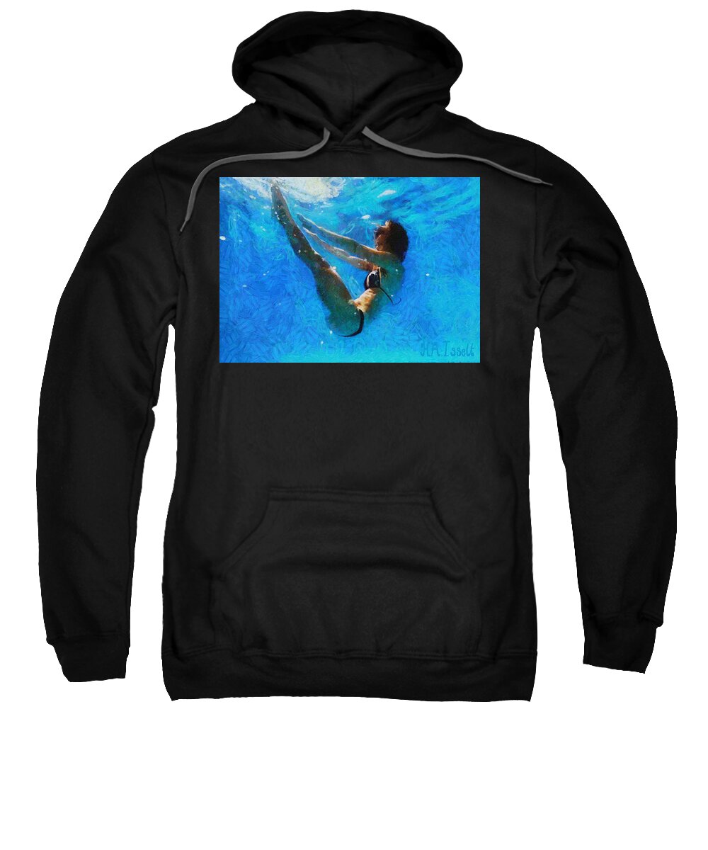 Dive Sweatshirt featuring the digital art Swim and Dive III by Humphrey Isselt