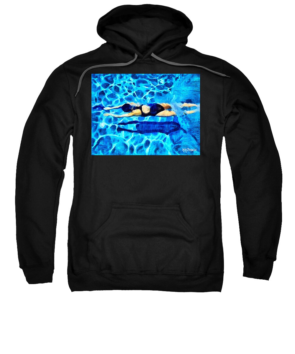 Swim Sweatshirt featuring the digital art Swim and Dive VI by Humphrey Isselt