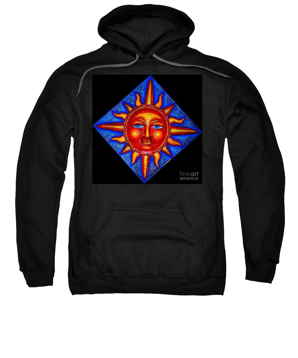 Sun Sweatshirt featuring the painting Talking Sun by Genevieve Esson