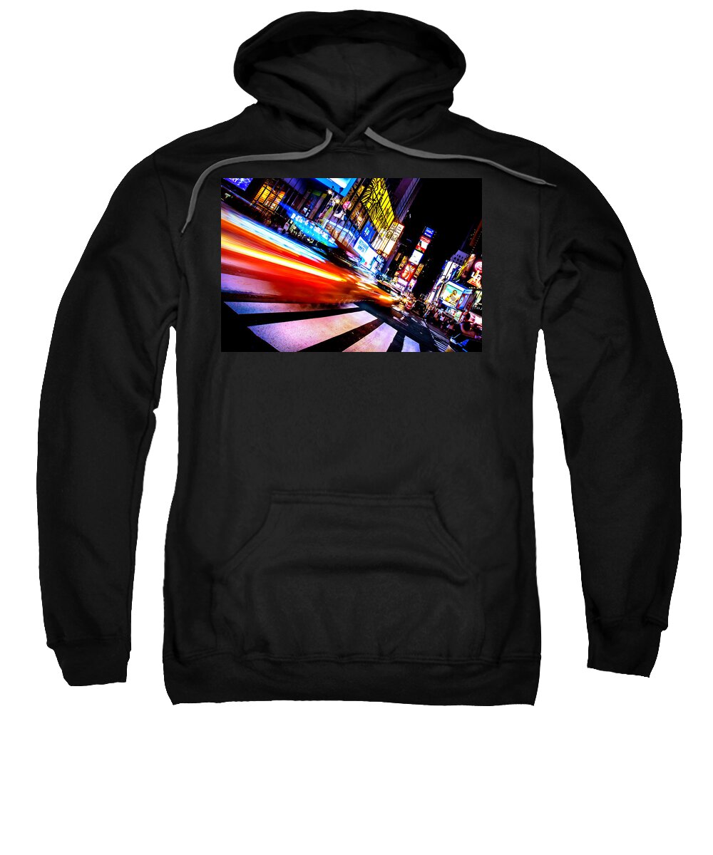 Times Square Sweatshirt featuring the photograph Taxis In Times Square by Az Jackson