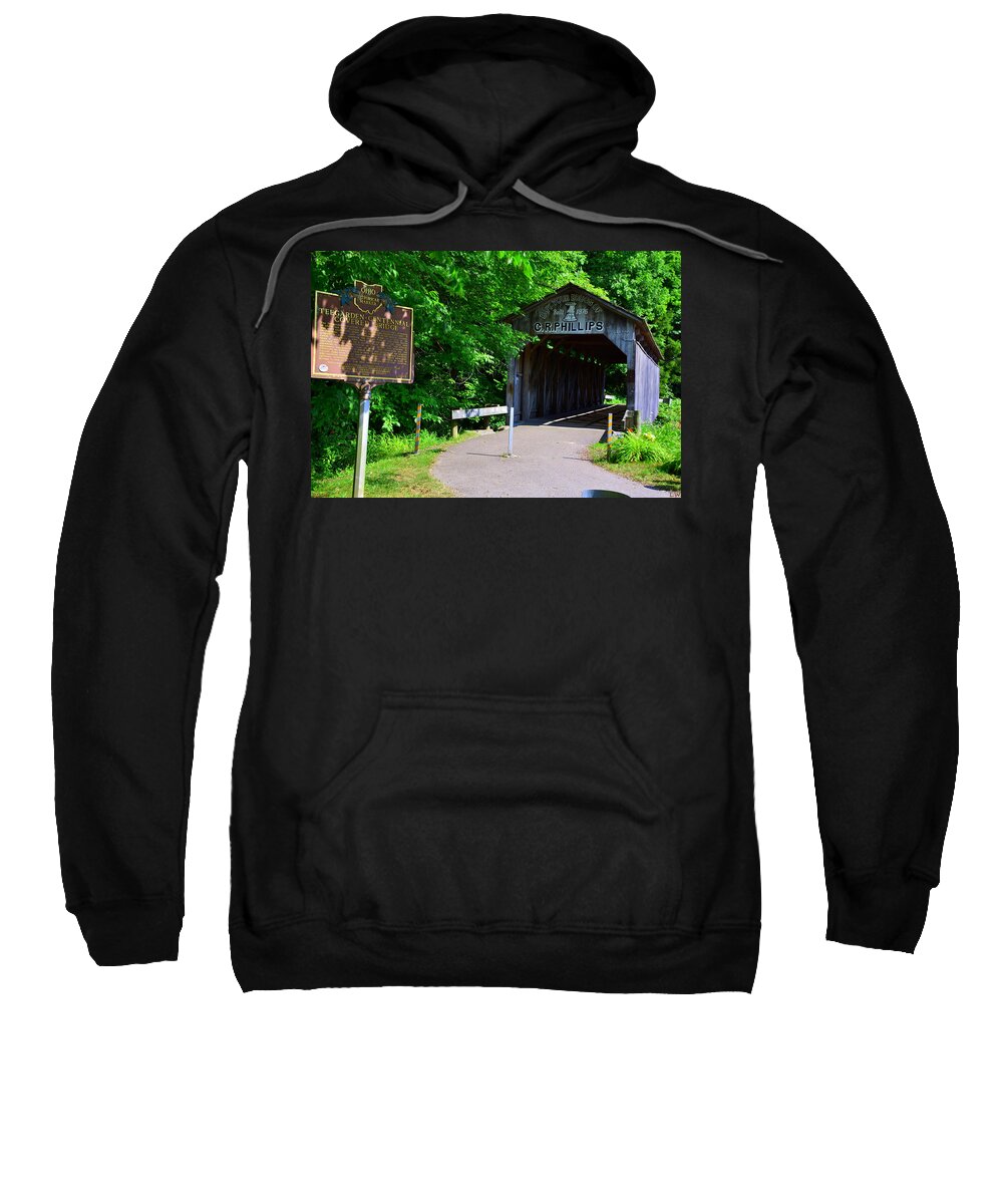 Teegarden-centennial Covered Bridge Sweatshirt featuring the photograph Teegarden-Centennial Covered Bridge by Lisa Wooten