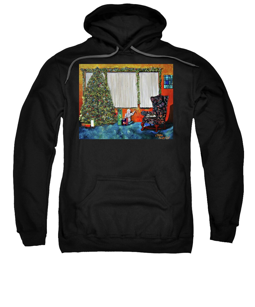 Christmas Sweatshirt featuring the painting The Blessing by Anitra Handley-Boyt