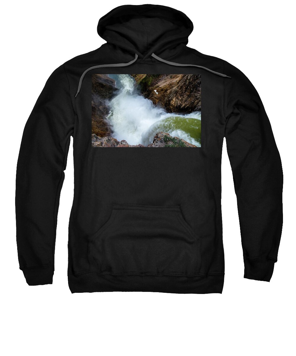 Canyon Sweatshirt featuring the photograph The Brink of the Lower Falls of the Yellowstone River by Frank Madia