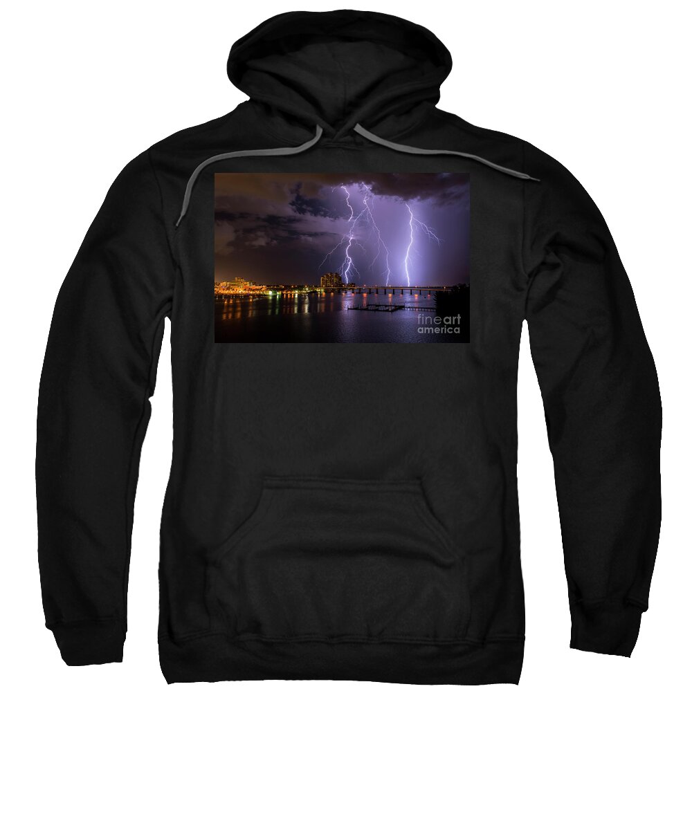 Lightning Sweatshirt featuring the photograph The Caloosahatchee by Quinn Sedam