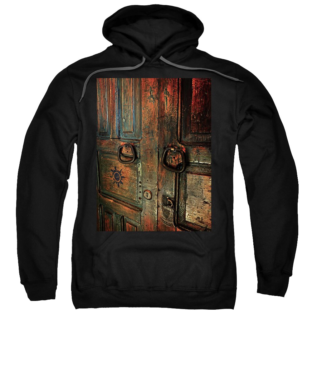 Lucinda Walter Sweatshirt featuring the photograph The Door of Many Colors by Lucinda Walter