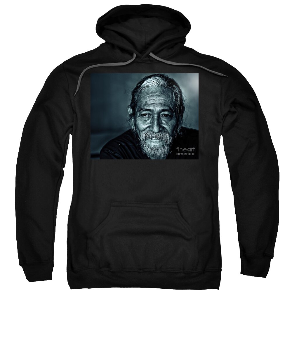 Old Person Sweatshirt featuring the photograph The Face by Charuhas Images
