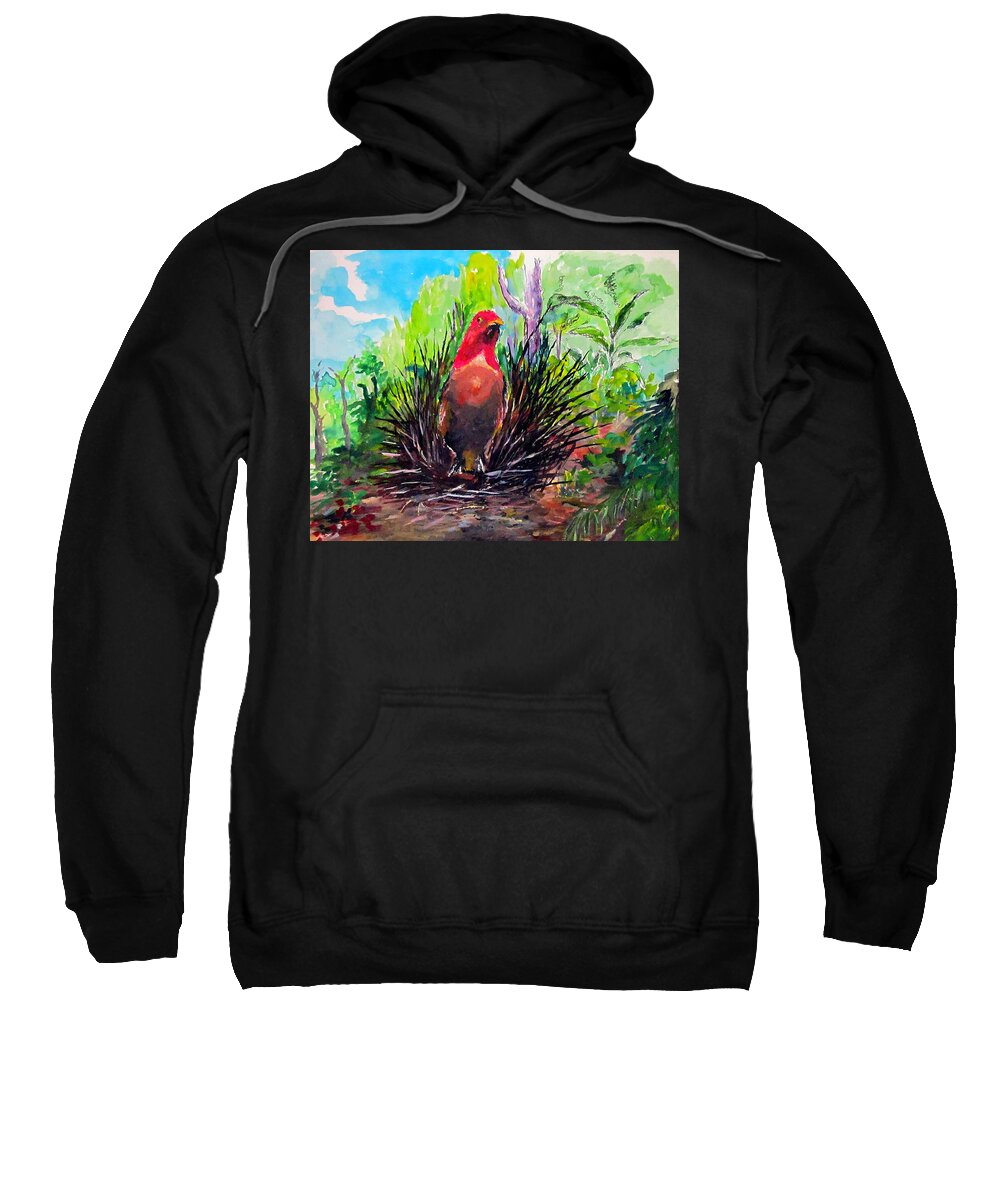Birds Sweatshirt featuring the painting The Most Romantic Birds by Jason Sentuf