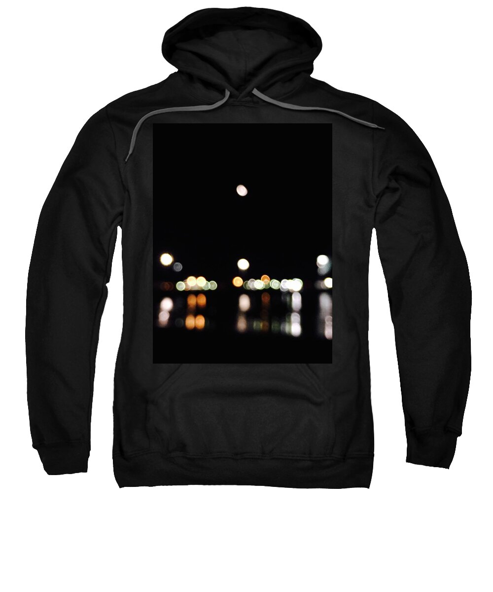 Port Sweatshirt featuring the photograph The port, the lights, and the moon by Ingrid Van Amsterdam