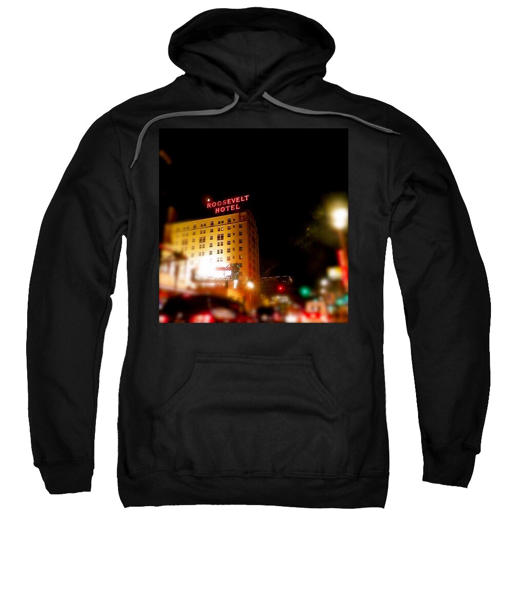 Scenic Photography Sweatshirt featuring the photograph The Roosevelt Hotel By David Pucciarelli by Iconic Images Art Gallery David Pucciarelli
