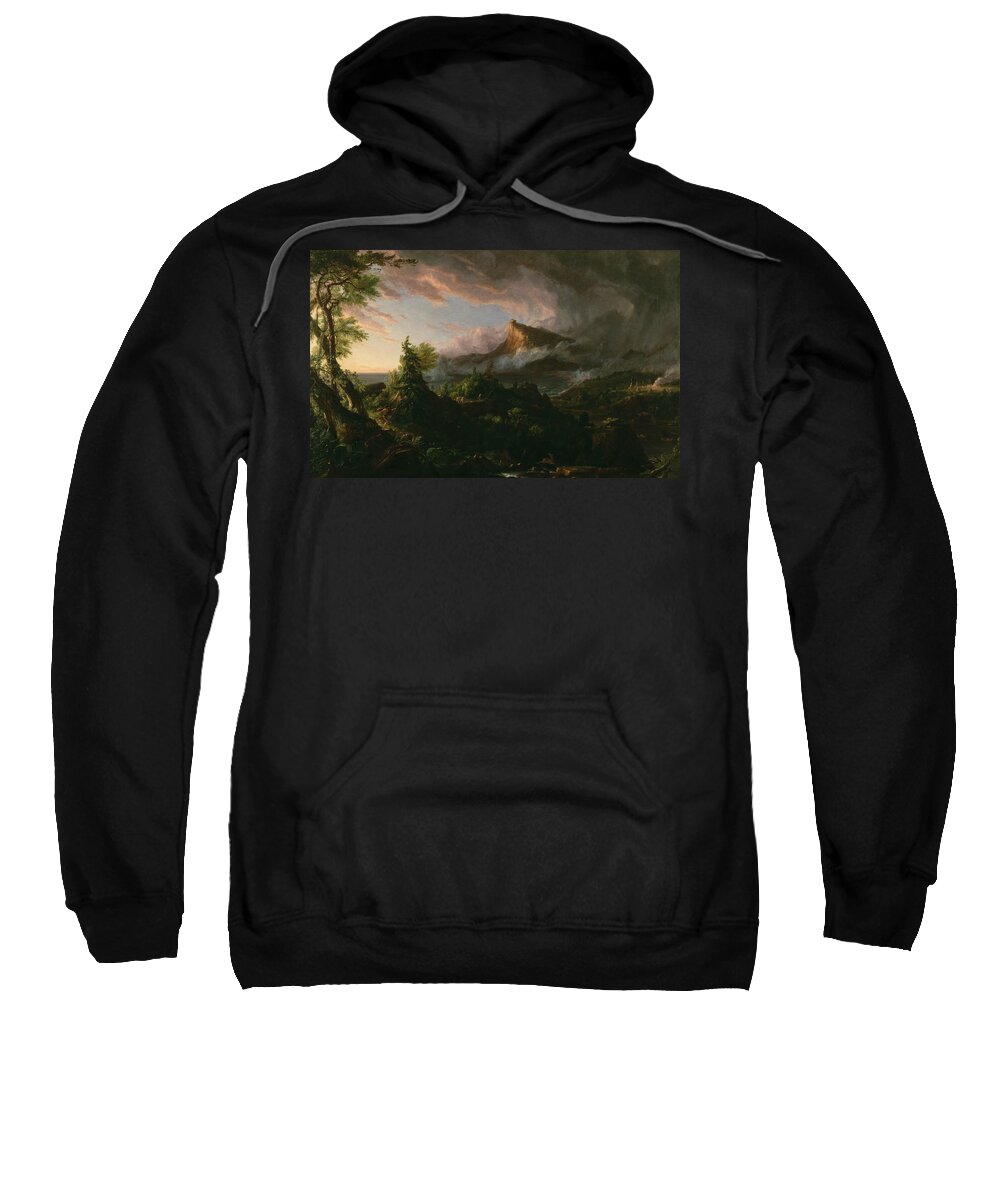 Thomas Cole Sweatshirt featuring the painting The Savage State by Thomas Cole