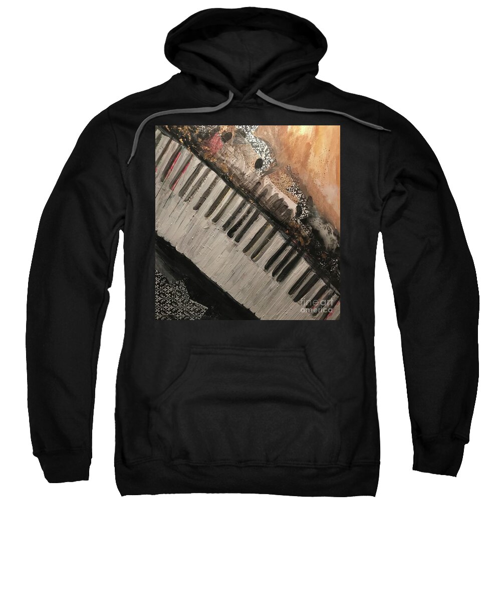 Music Sweatshirt featuring the mixed media The Song Writer 2 by Sherry Harradence