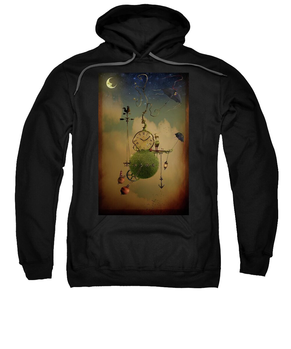 Time Travel Sweatshirt featuring the painting The Time Chasers by Joe Gilronan