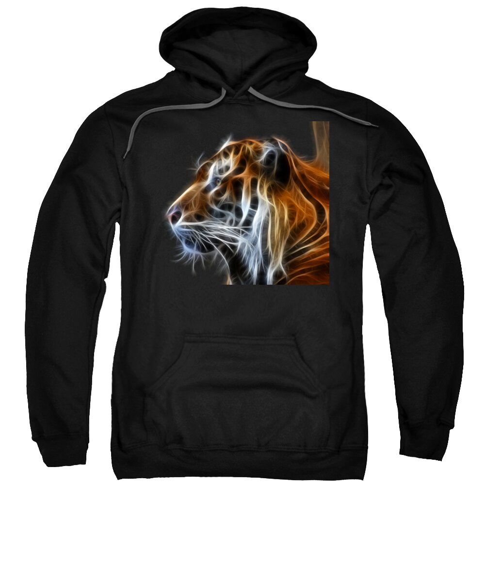 Tiger Sweatshirt featuring the photograph Tiger Fractal by Shane Bechler