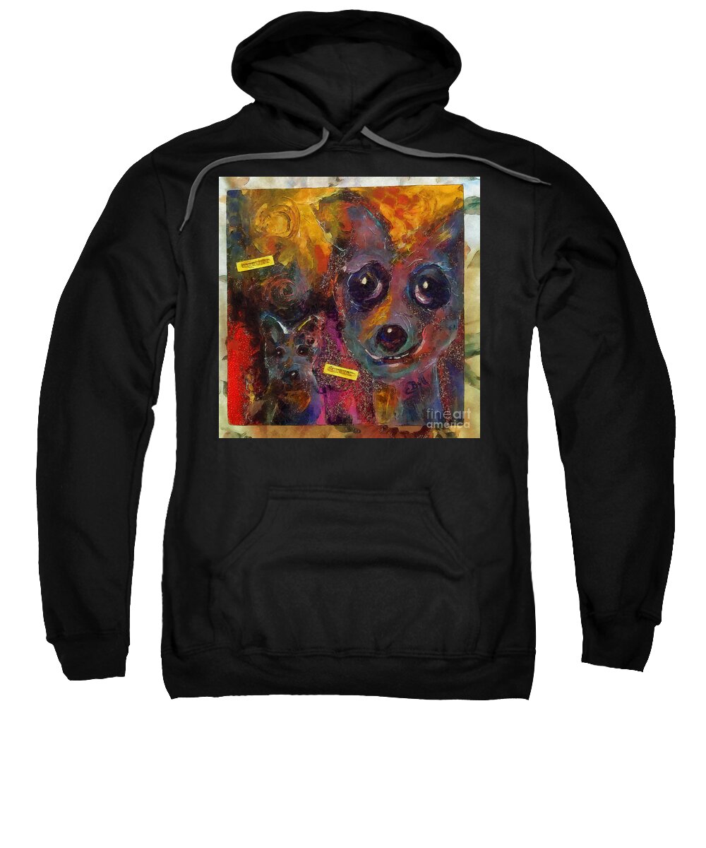 Dogs Sweatshirt featuring the painting Together Forever by Claire Bull