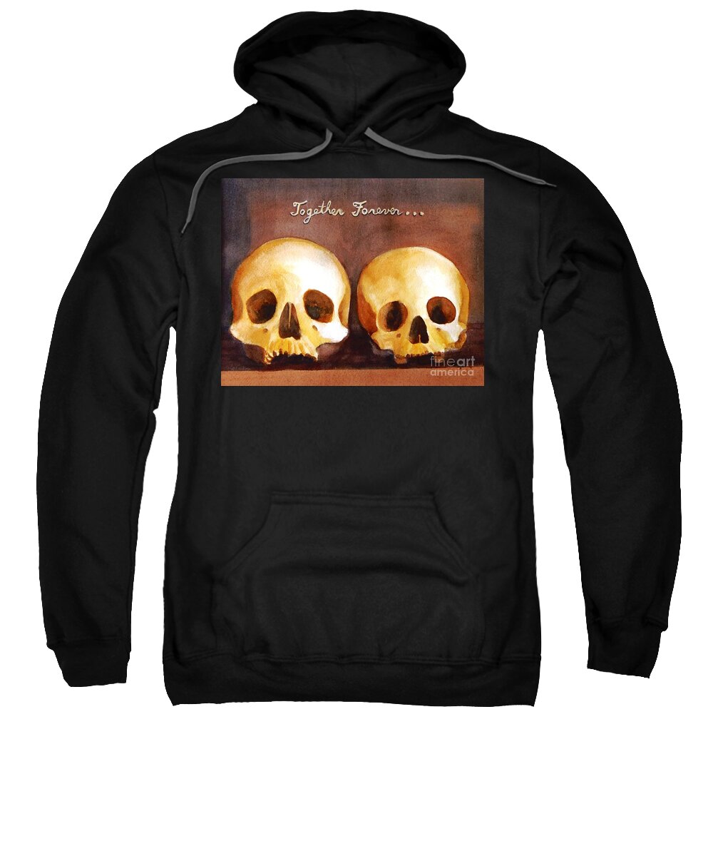 Momento Mori Sweatshirt featuring the painting Together Forever by Petra Burgmann