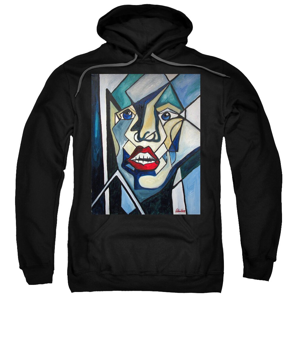Abstract Sweatshirt featuring the painting Tortured by Patricia Arroyo
