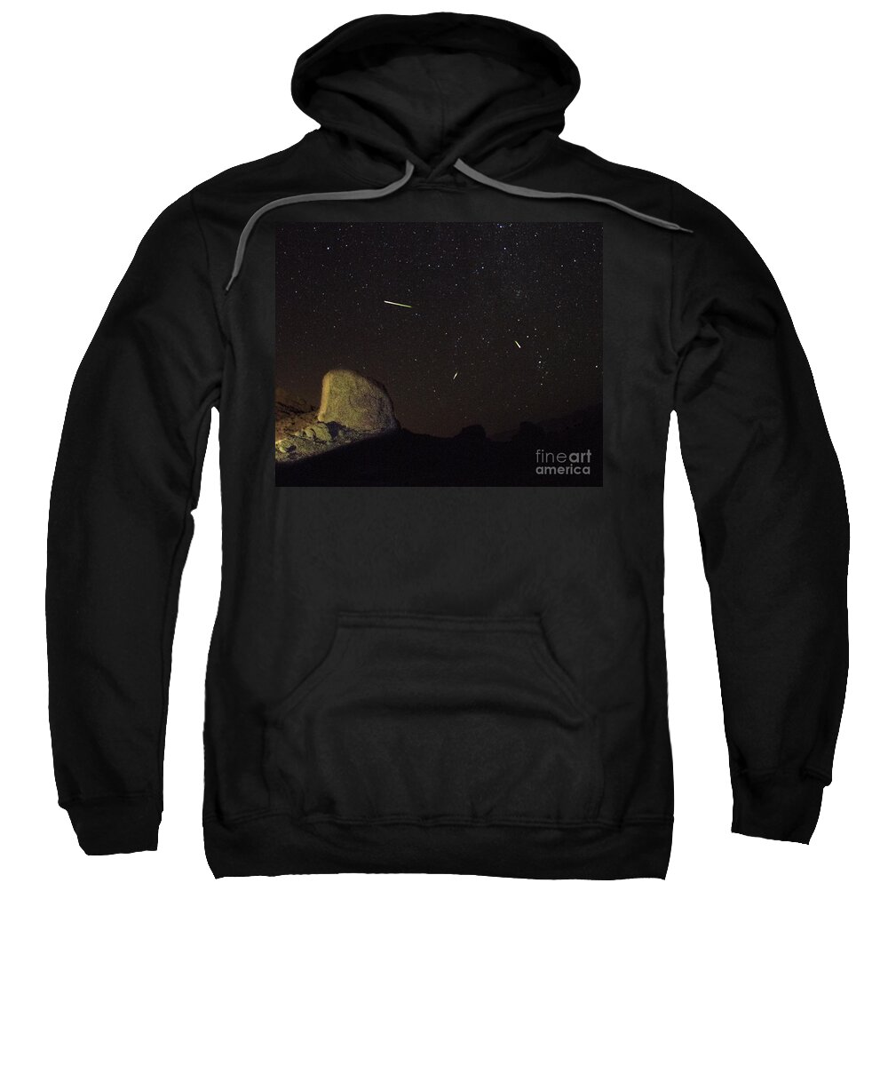 Trona Sweatshirt featuring the photograph Trona Pinnacles Perseids Meteor Shower by Mark Jackson