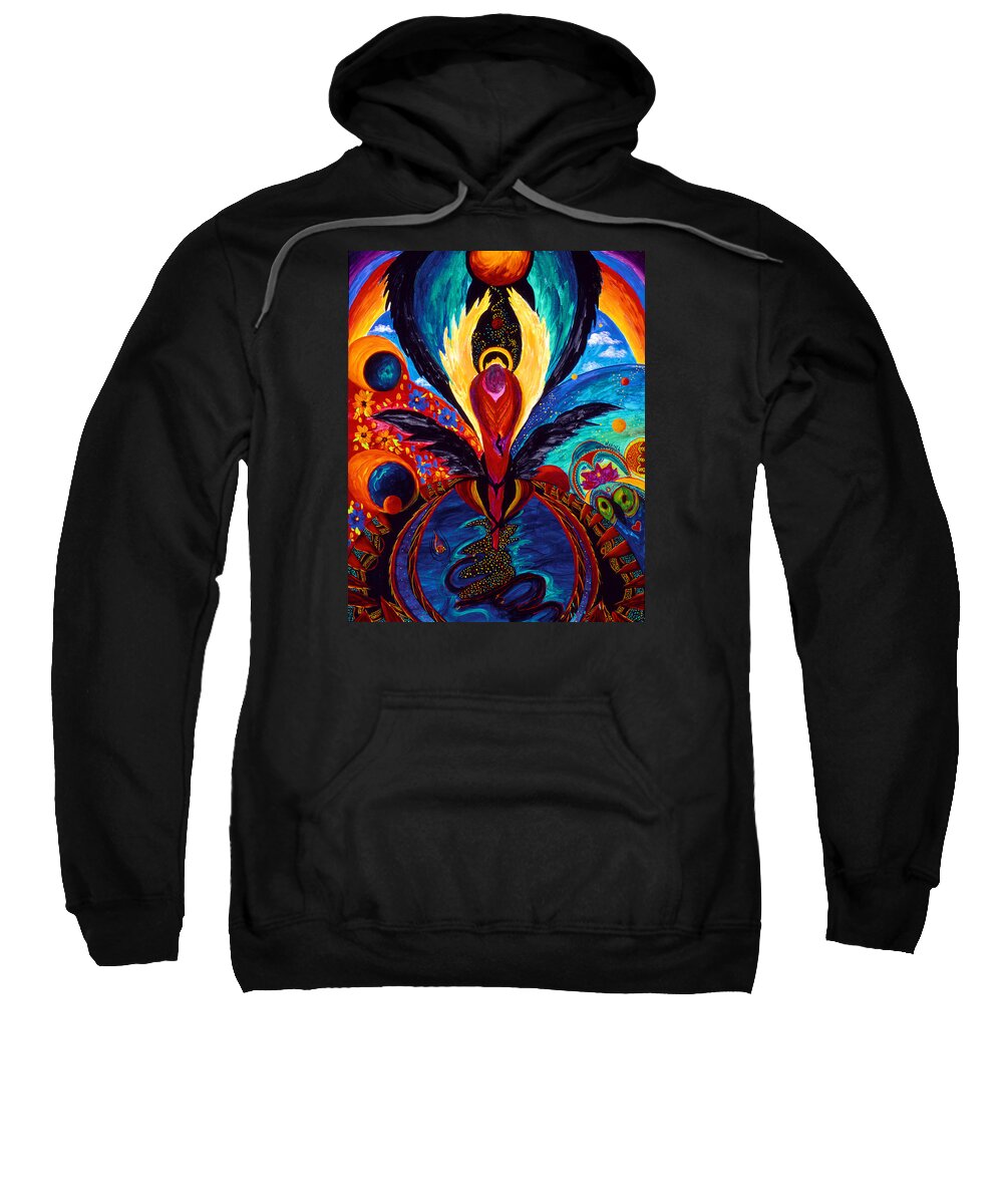 Abstract Sweatshirt featuring the painting Captive Angel by Marina Petro
