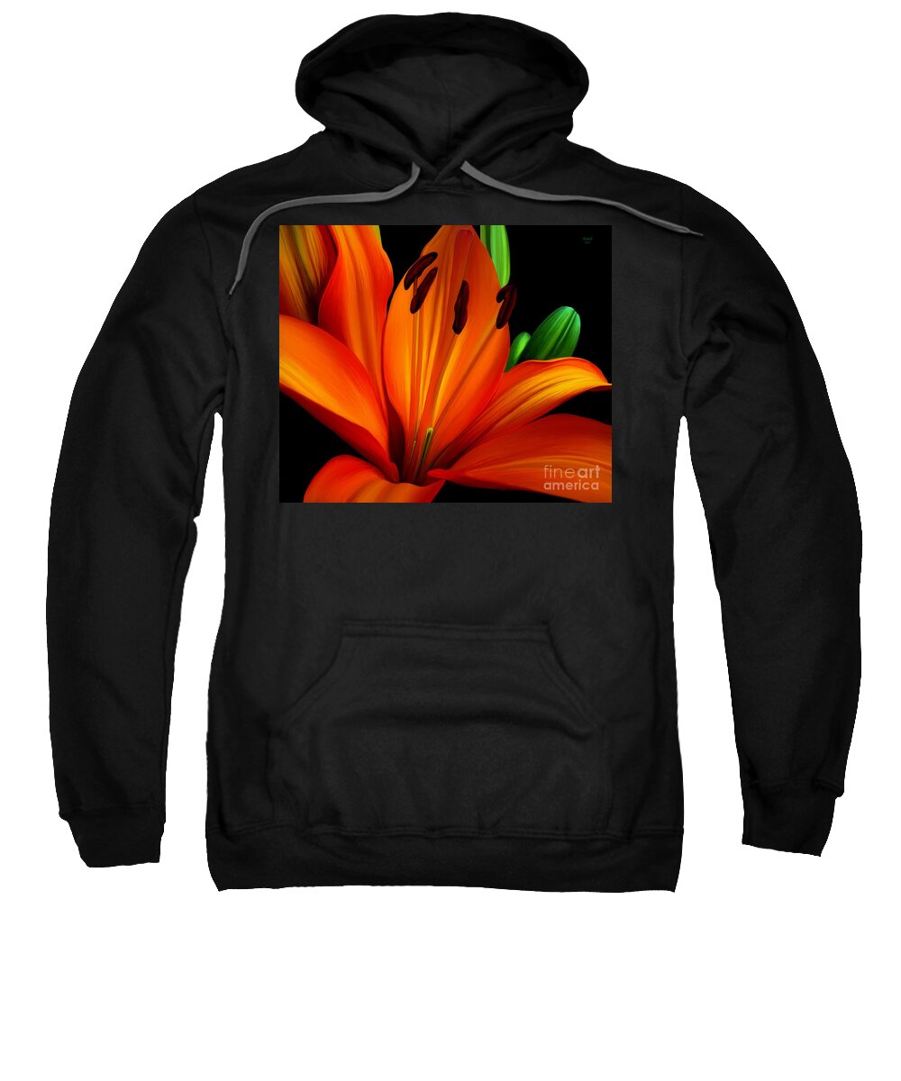 Tropical Flower Sweatshirt featuring the digital art Underglo by Rand Herron
