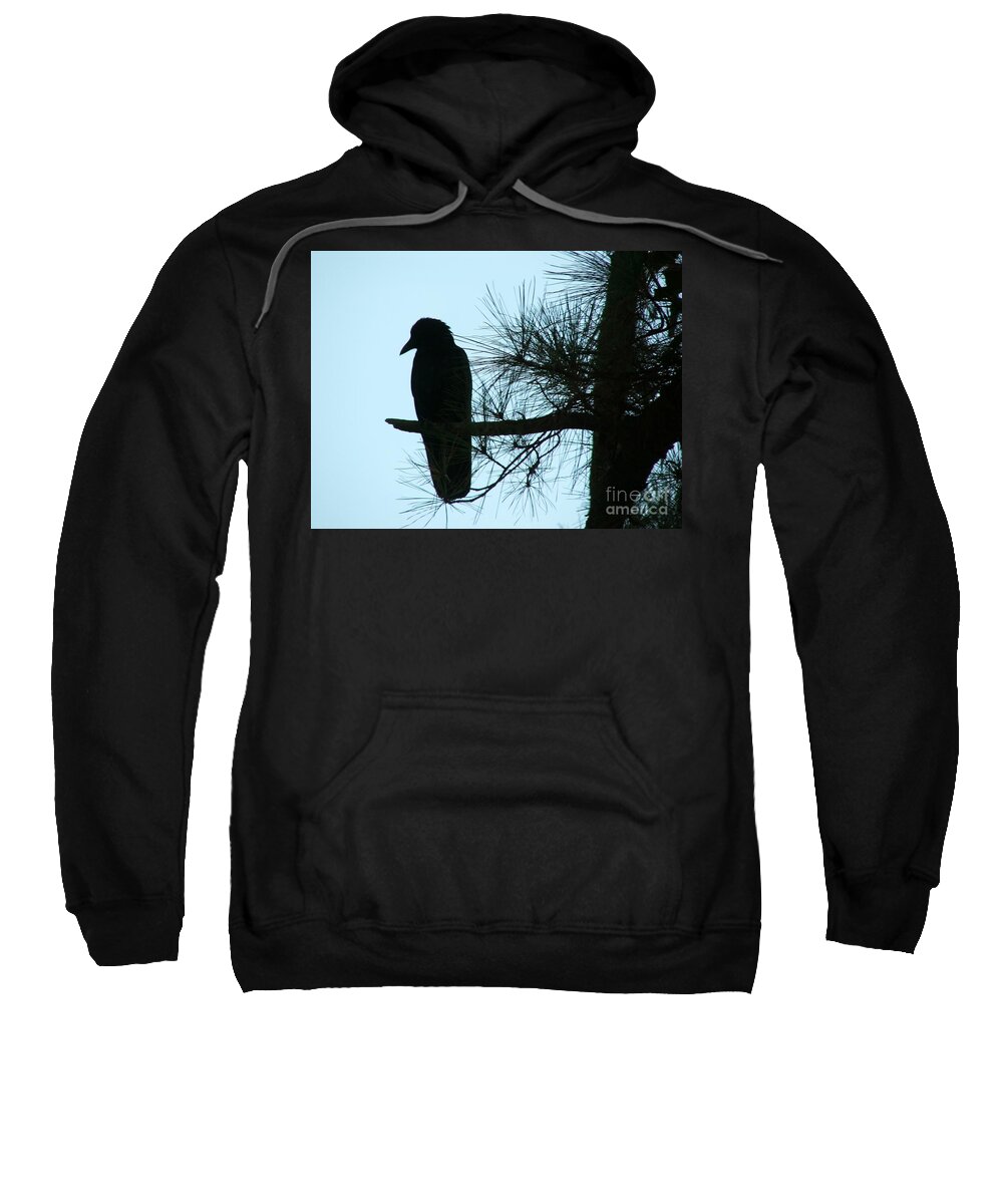 Bird And Tree Silhouette Sweatshirt featuring the photograph Unknown Visitor by Rosanne Licciardi