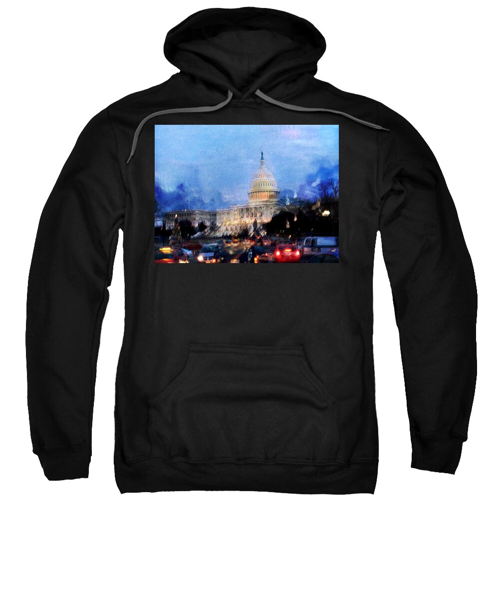 Building Sweatshirt featuring the digital art US State Capitol by Julius Reque