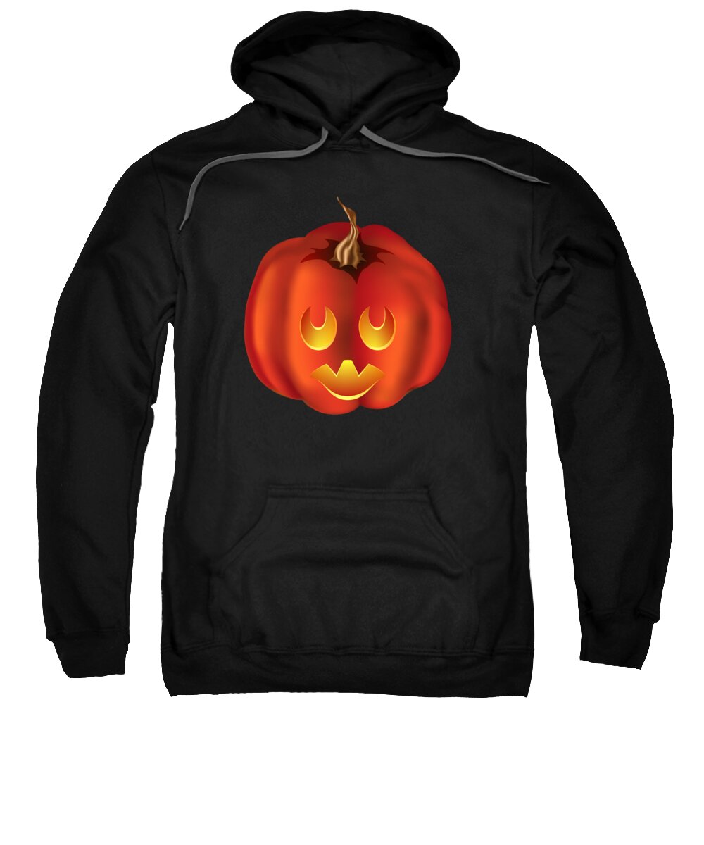 Pumpkin Sweatshirt featuring the digital art Vampire Halloween Pumpkin by MM Anderson