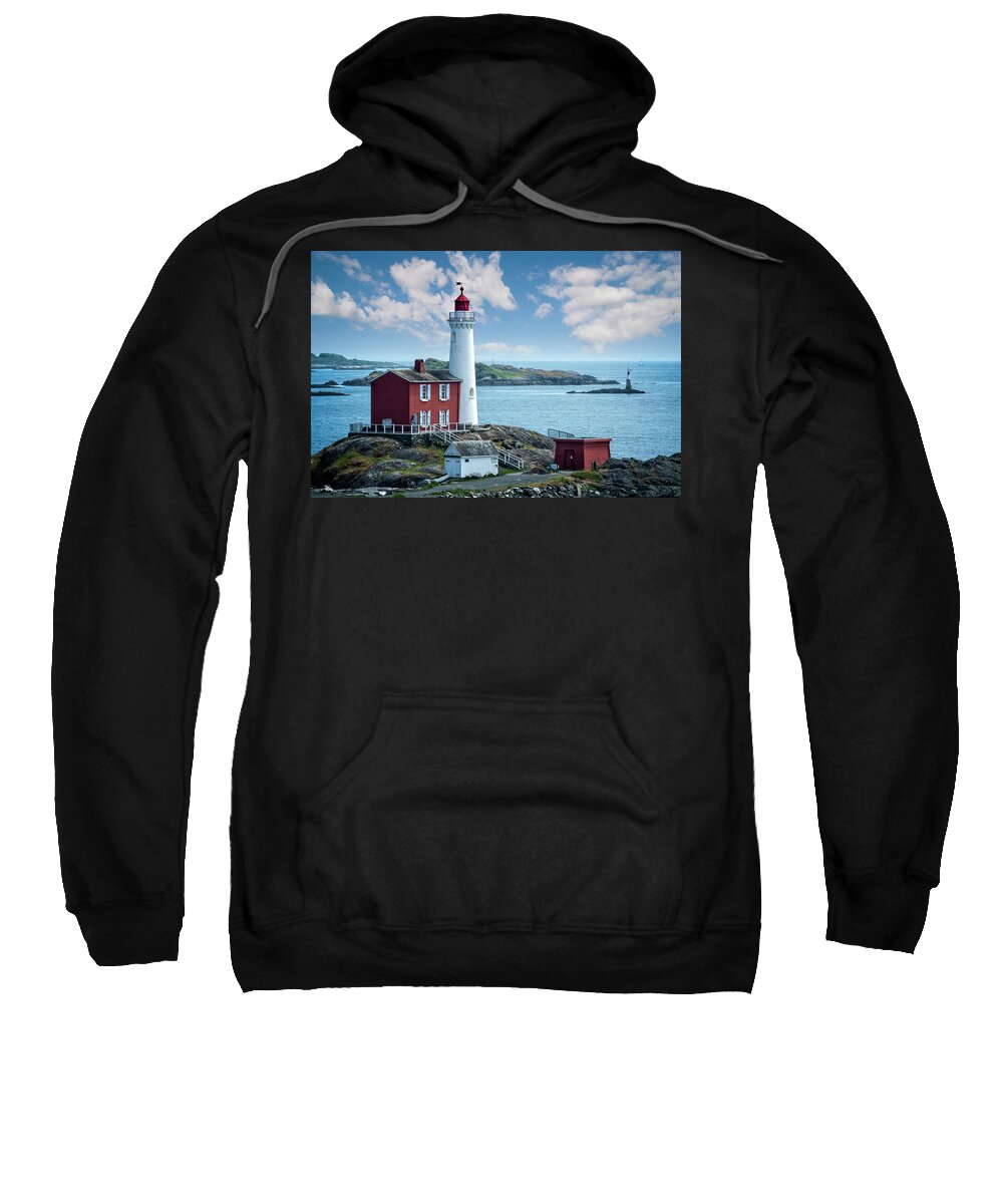 Fisgard Lighthouse Sweatshirt featuring the photograph Veiw of the Fisgard Lighthouse by Jeanette Mahoney