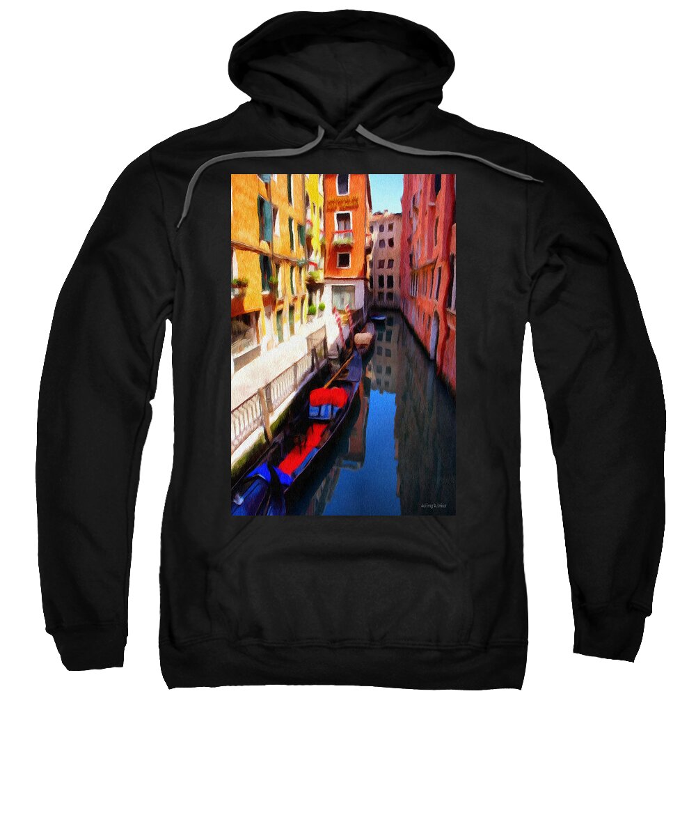 Venice Sweatshirt featuring the painting Venetian Canal by Jeffrey Kolker