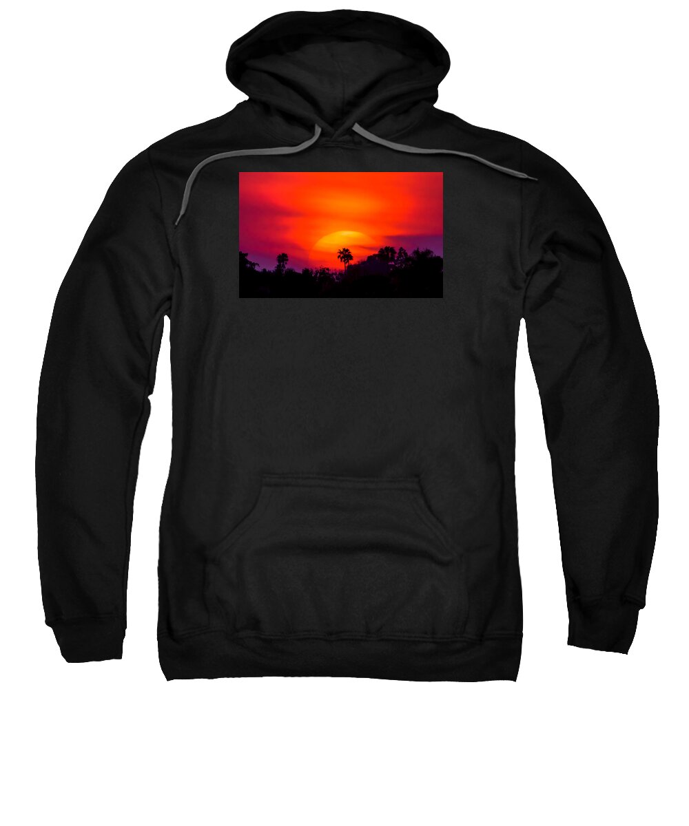 Newport Beach Sweatshirt featuring the photograph Vibrant Spring Sunset by Pamela Newcomb