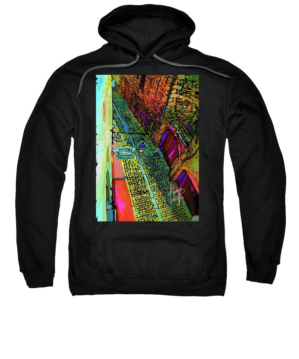 Beaune Sweatshirt featuring the painting View From A Hotel Room, Beaune, France by DC Langer