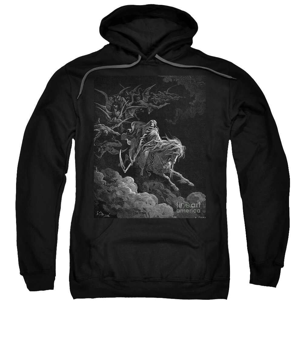 Allegory Sweatshirt featuring the drawing Vision Of Death by Gustave Dore
