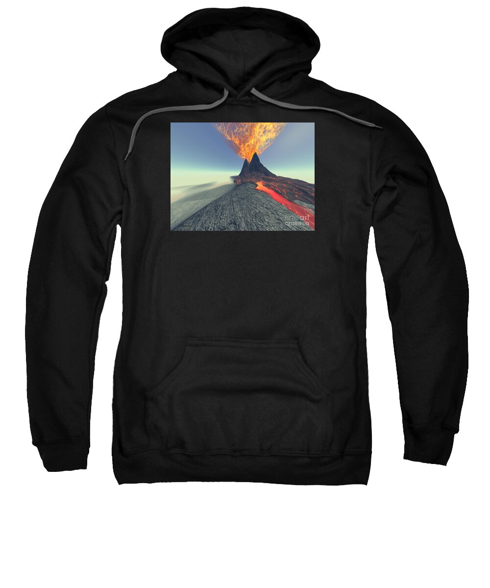 Volcanic Sweatshirt featuring the painting Volcano by Corey Ford
