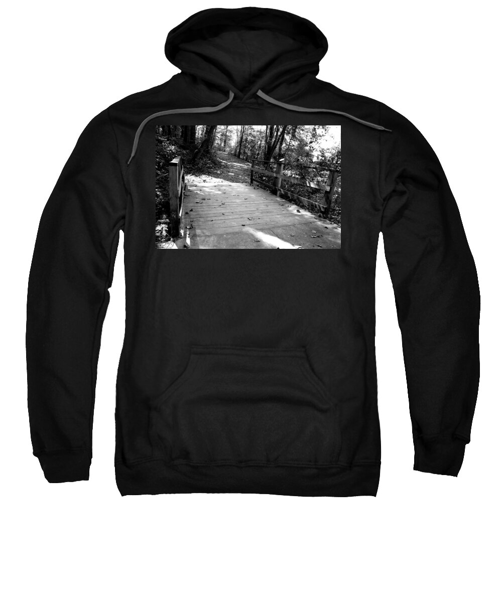 Green Way Sweatshirt featuring the photograph Walk this Way in Black and White by Ali Baucom
