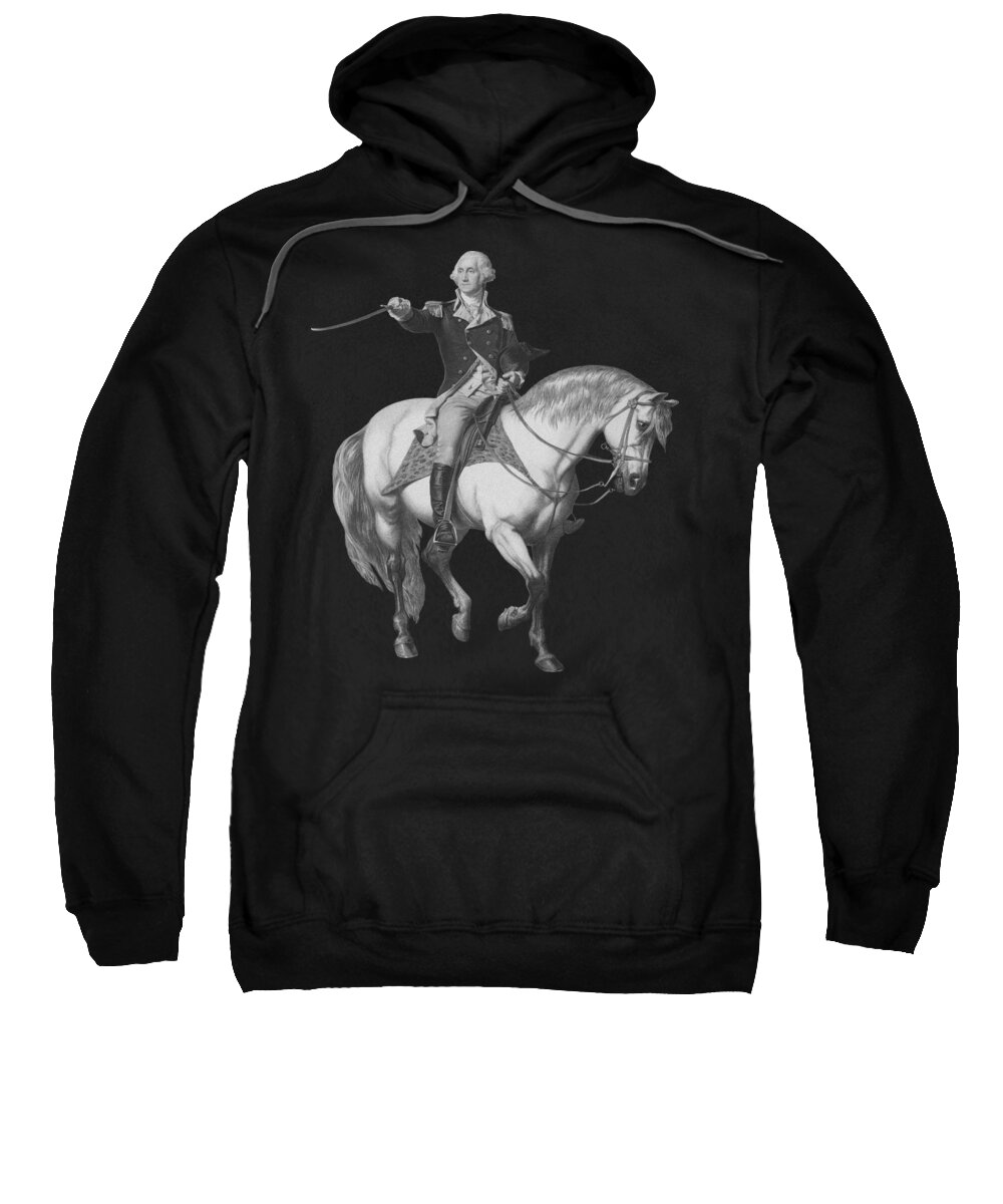 American Revolution Sweatshirt featuring the mixed media Washington Receiving A Salute At Trenton by War Is Hell Store