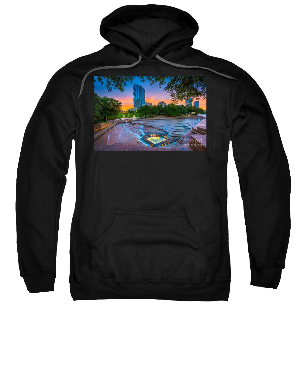 America Sweatshirt featuring the photograph Water Gardens Sunset by Inge Johnsson