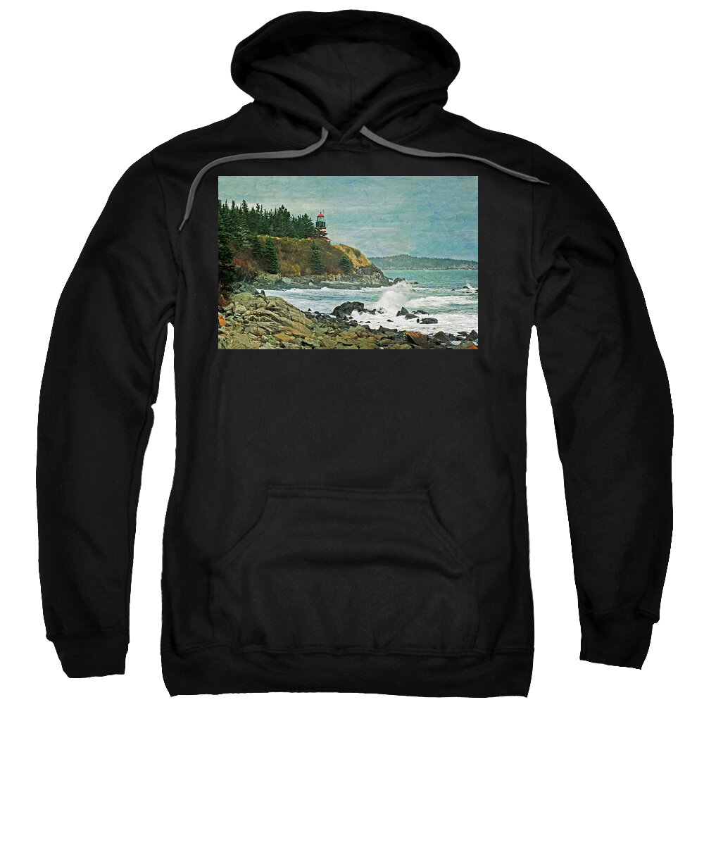 Cindi Ressler Sweatshirt featuring the photograph West Quoddy Head Lighthouse by Cindi Ressler