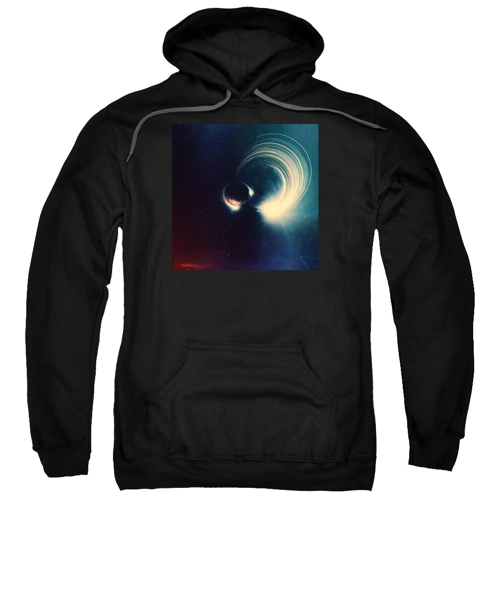 Space Sweatshirt featuring the photograph When Our Worlds Collide by Bob Hedlund