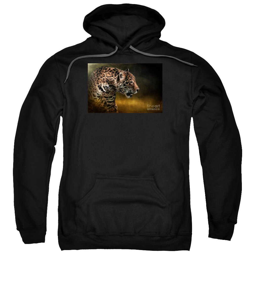 Jaguar Sweatshirt featuring the photograph Who Goes There by Lois Bryan