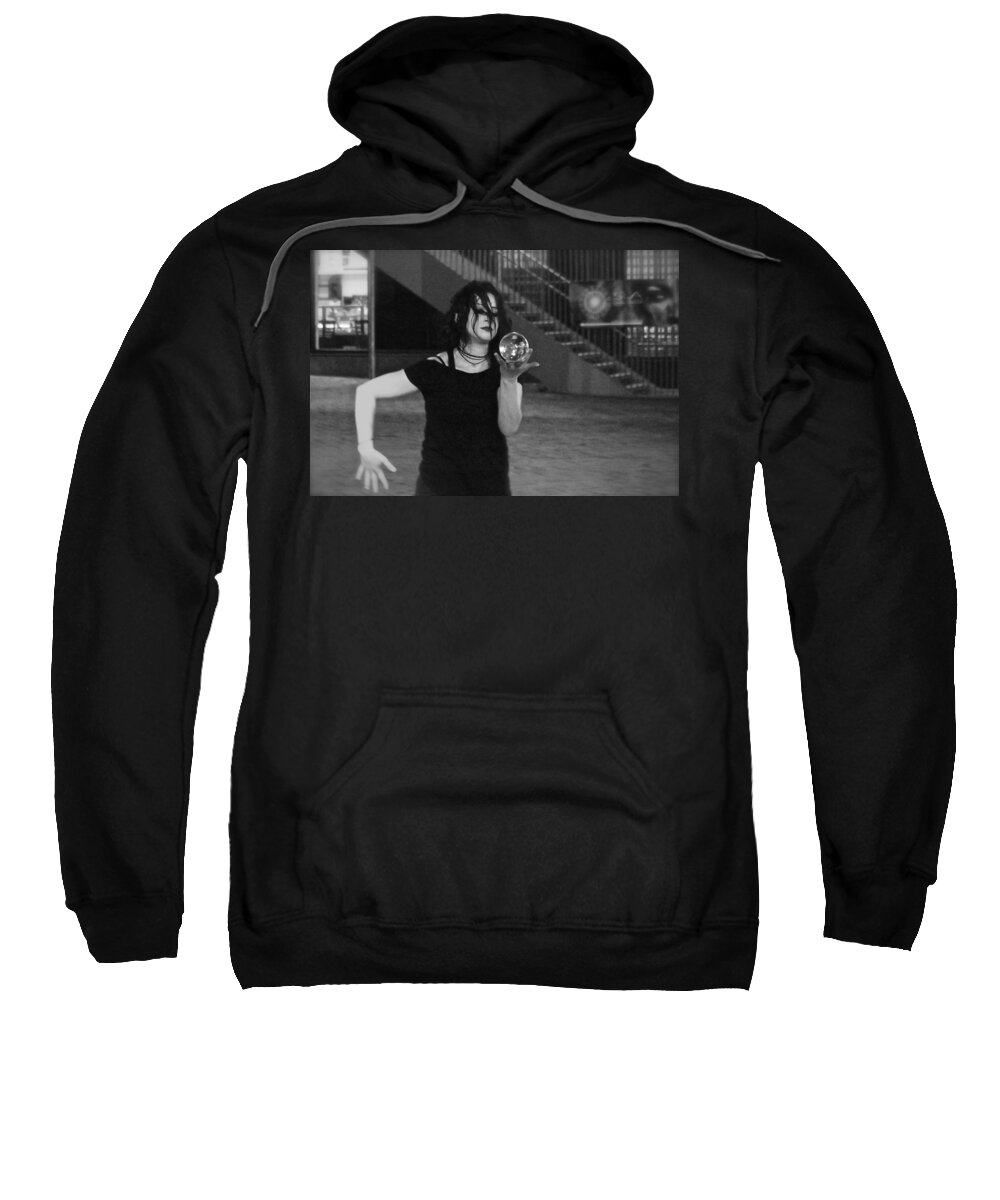 Black And White Sweatshirt featuring the photograph Whole World in Her Hand by Mike Reilly