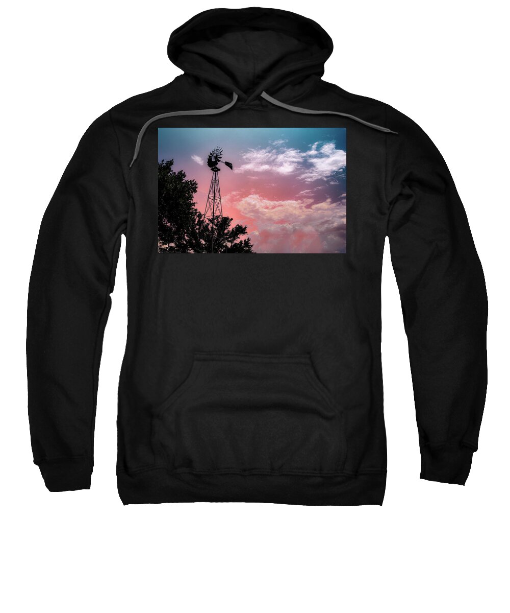 Windmill Sweatshirt featuring the photograph Windmill at Sunset by G Lamar Yancy