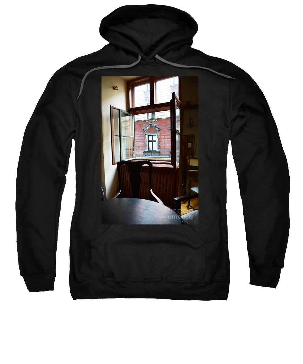 Krakow Sweatshirt featuring the photograph Window on the Street by Elaine Berger