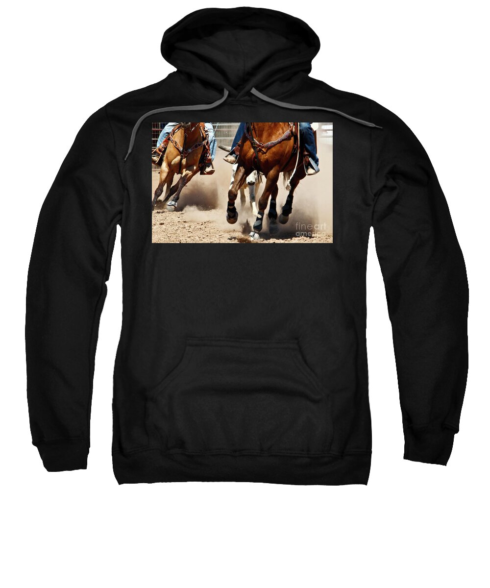 Cows Sweatshirt featuring the photograph Working by Kathy McClure