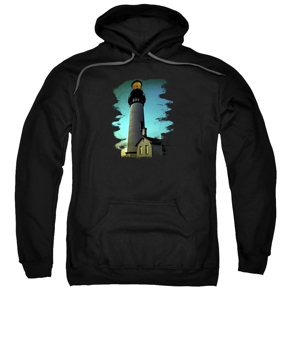 Yaquina Head Lighthouse Sweatshirt featuring the photograph Yaquina Head Lighthouse At Sunset by Thom Zehrfeld