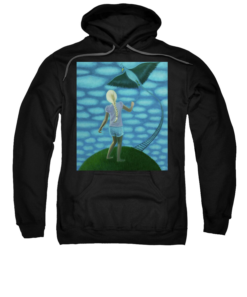Girl Sweatshirt featuring the painting You and Me - together - Can We Make it to Heaven? by Tone Aanderaa